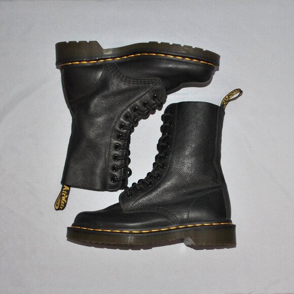 Dr. Martens Boots Size Women's 5 Black Virginia Leather 1490 Mid Calf Boots - Picture 6 of 11